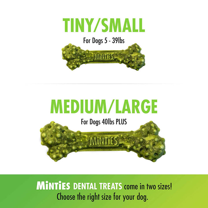 Minties VetIQ Dog Dental Bone Treats, Dental Chews for Tiny/Small Dogs (Under 40 lbs), 16 Count