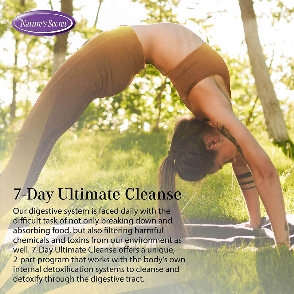 Nature's Secret 7 Day Ultimate Cleanse - 2 Part Total Body Cleanse Promotes Healthy Digestion & Elimination with Multi-Herb Detox Blend & Multi-Fiber Colon Cleanse - Natural Rejuvenation - 72 Tablets