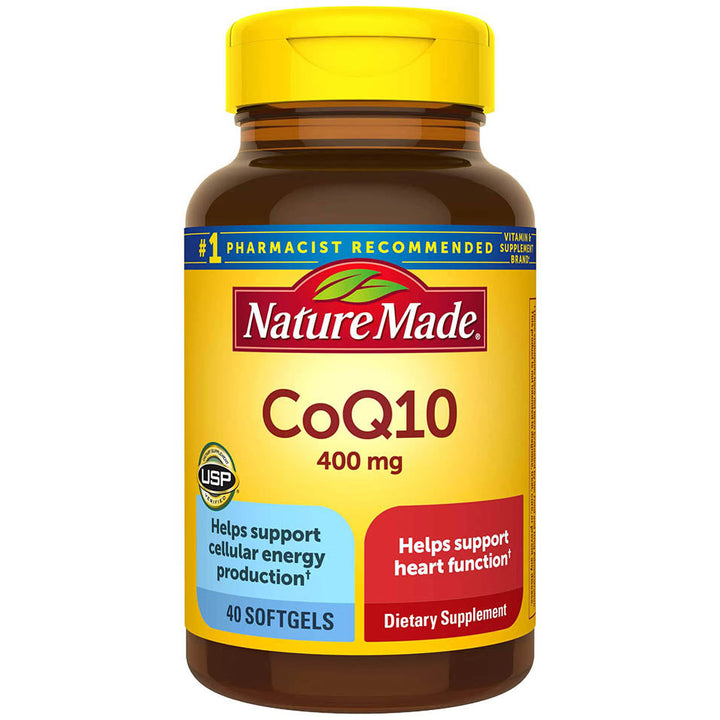 Nature Made CoQ10 400mg, Dietary Supplement for Heart Health Support, 40 Softgels, 40 Day Supply