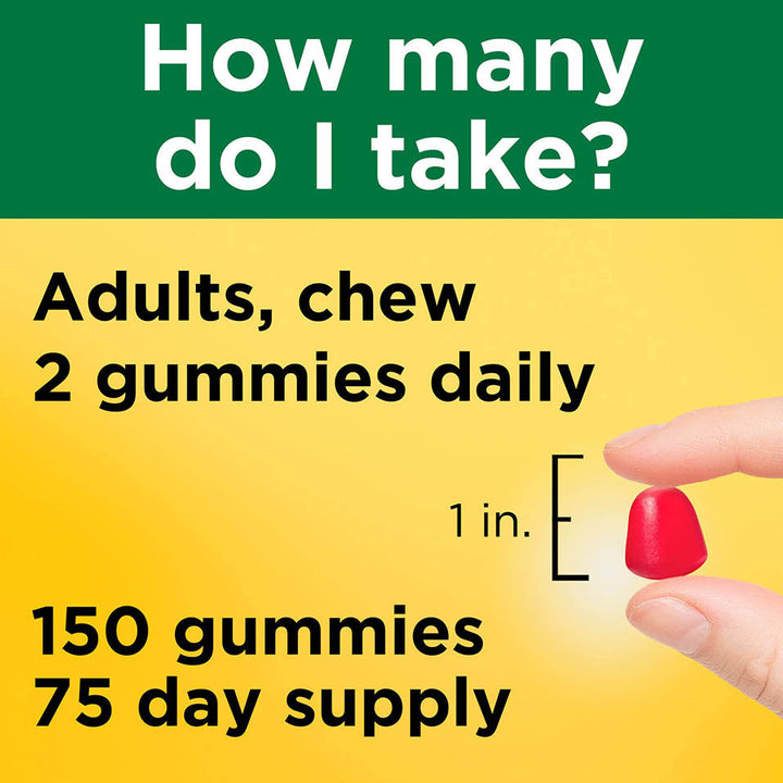 Nature Made Vitamin D3, 150 Gummies, Vitamin D 2000 IU (50 mcg), Vitamin D Gummies For Adults Helps Support Immune Health, Strong Bones and Teeth, & Muscle Function, 250% of Daily Value for Vitamin D