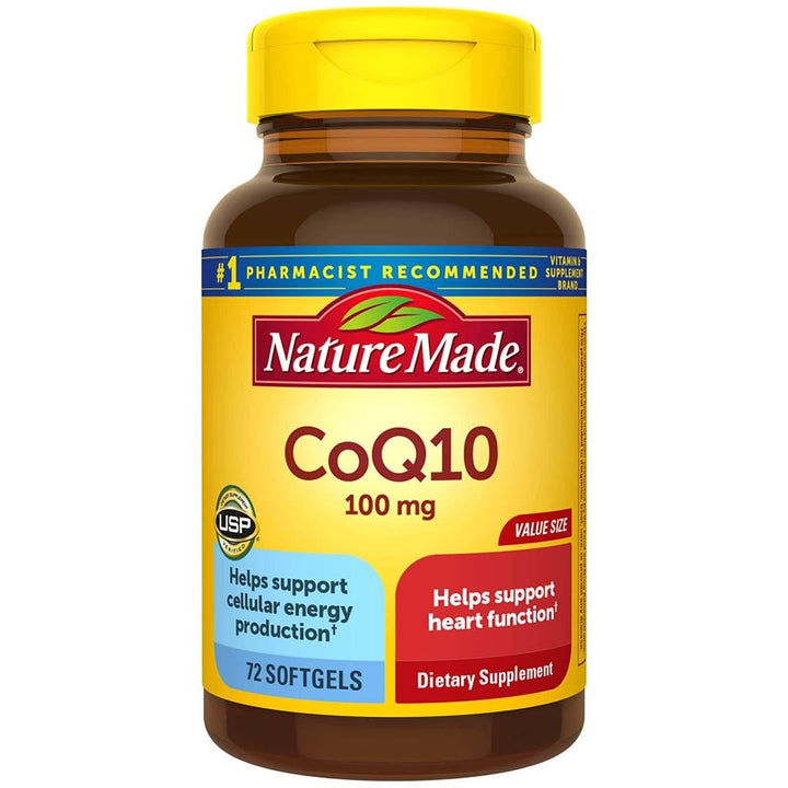 CoQ10 100 mg Softgels, 72 Count Value Size for Heart Health