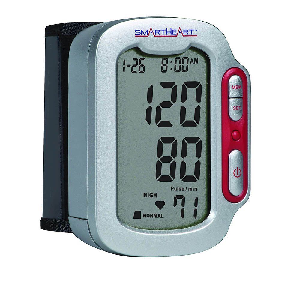 SmartHeart Automatic Wrist Digital Blood Pressure Monitor (1-Person, 90 Memory)