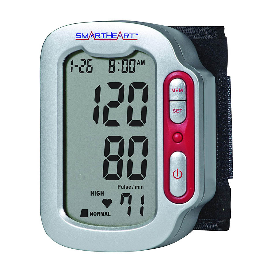 SmartHeart Automatic Wrist Digital Blood Pressure Monitor (1-Person, 90 Memory)