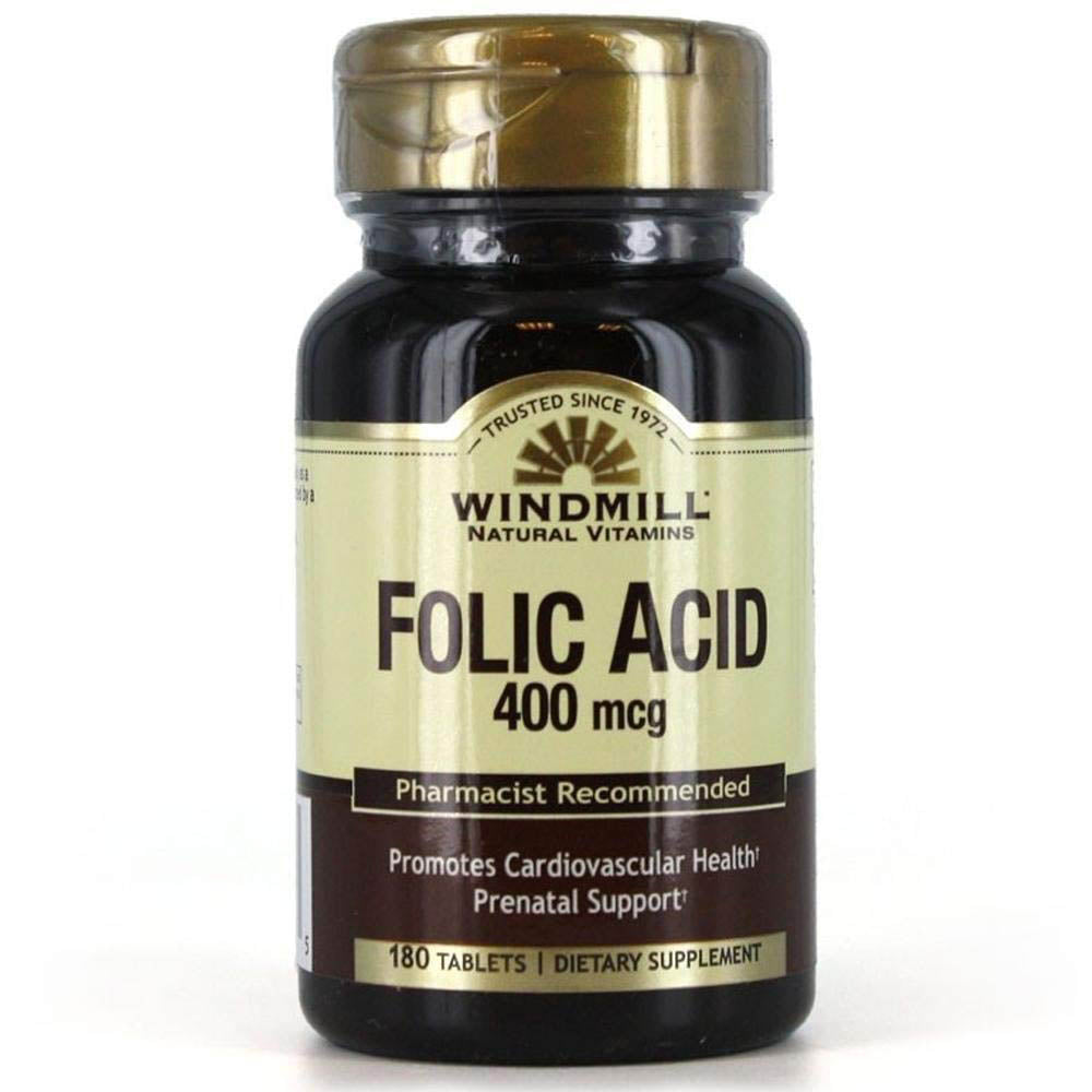 Windmill Folic Acid 400 Mcg Tablets - 180 Ea