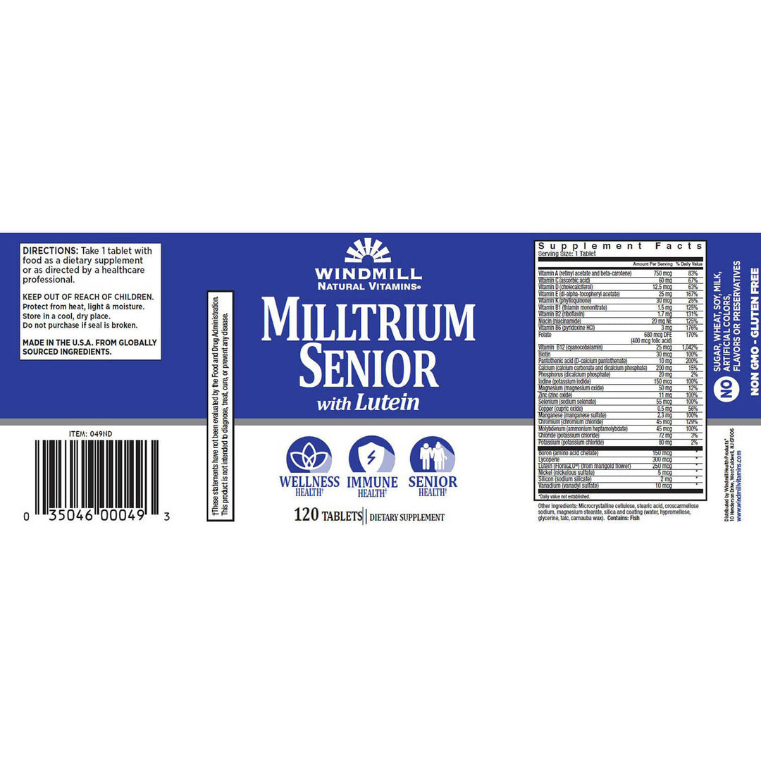 Milltrium Senior with Lutein - 120 Tablets by Windmill