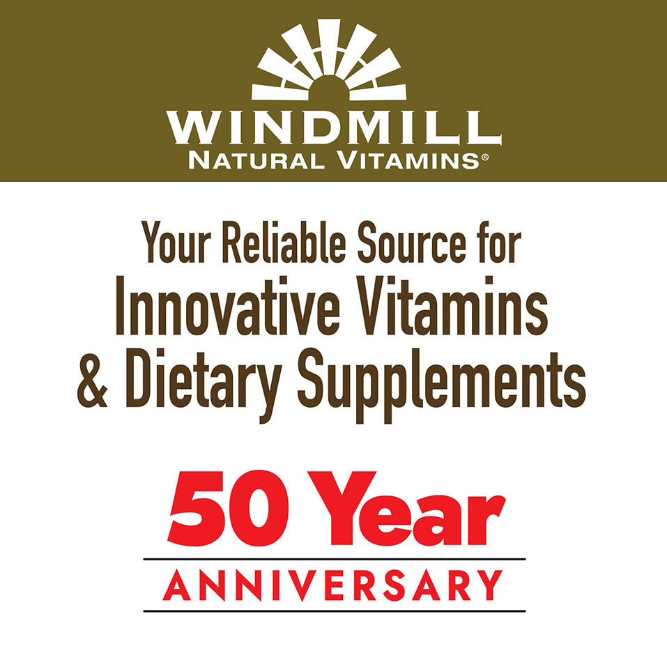 Windmill Natural Vitamins Vitamin C 500 mg, with Rose Hips and Bioflavonoids, Immune Booster, Antioxidant Support, Chewable Tablets, Acerola Berry, 50 Tablets, 50 Servings