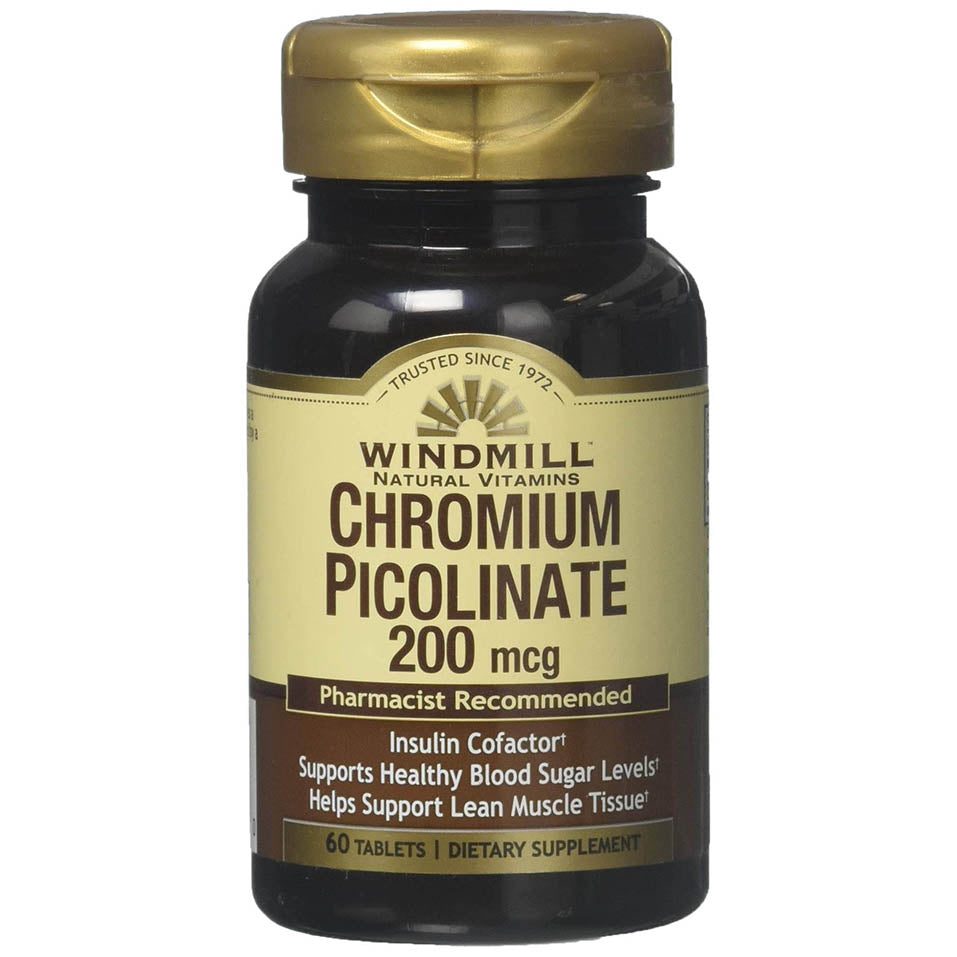 Chromium Picolinate 200 mcg Tablets by Windmill - 60 ea