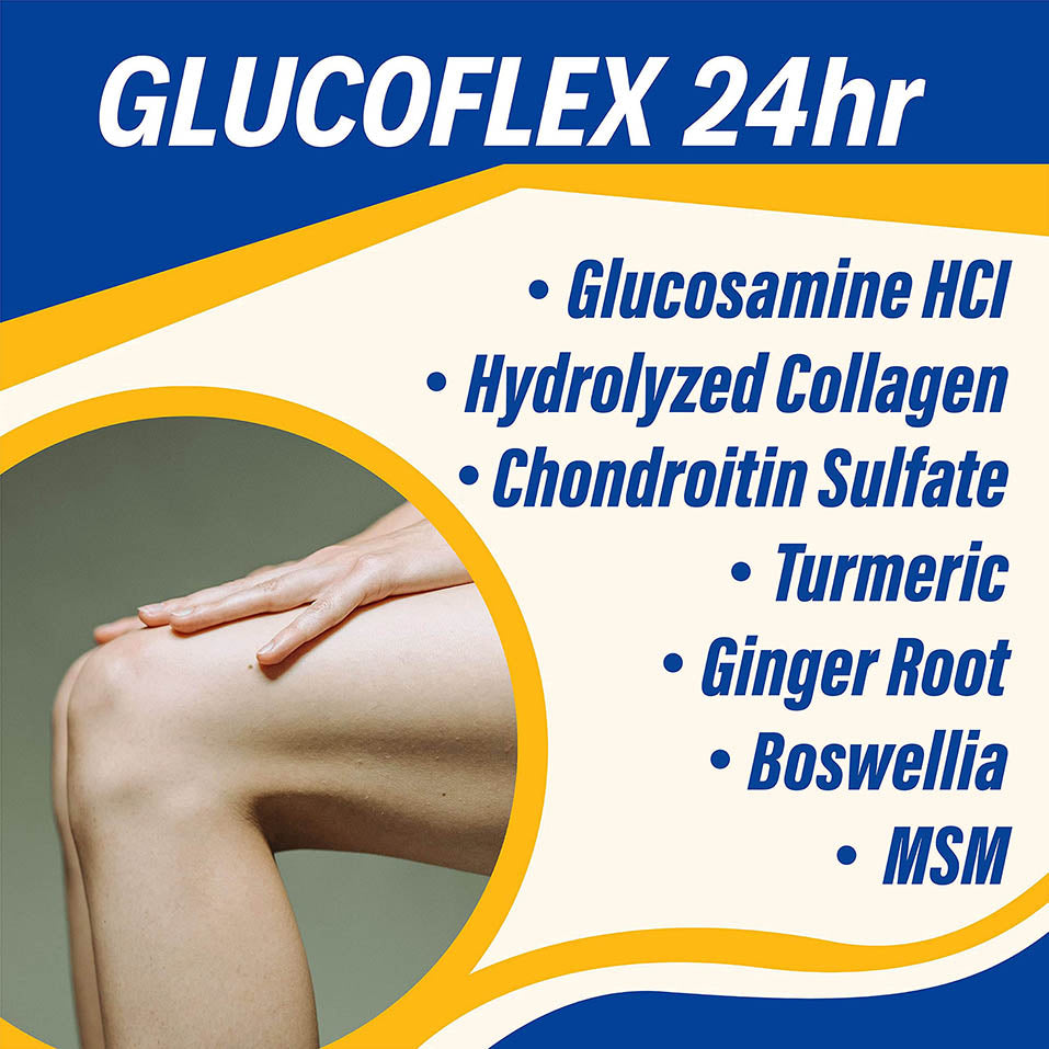 Glucoflex Glucosamine & Chondroitin Sulfate with MSM, 24 Hour Joint Support, Healthy Bones, Supports Healthy Mobility, 30 Servings, 120 Count