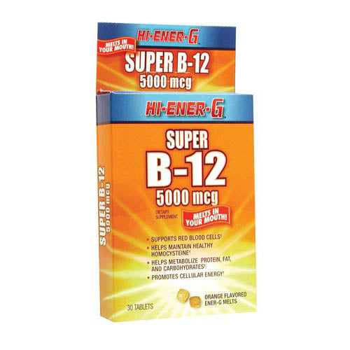 Hi Ener G Super B12 5000 mcg Tablets, By Windmill - 30 Ea