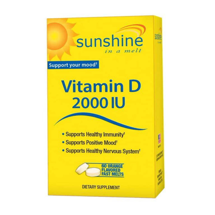 Sunshine Vitamin D-3 2,000 IU, Healthy and Strong Bones, 60 servings