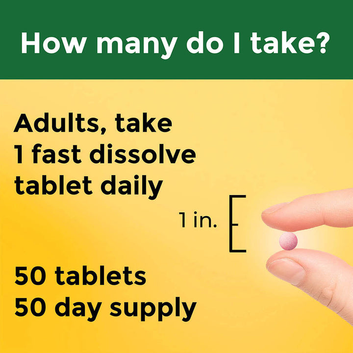 Nature Made Vitamin B12 1000 mcg, Easy to Take Sublingual B12 for Energy Metabolism Support, 50 Sugar Free Fast Dissolve Tablets, 50 Day Supply