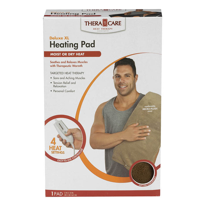 Veridian Healthcare TheraCare Deluxe XL Moist or Dry Heating Pad, Brown, Universal (24-510)