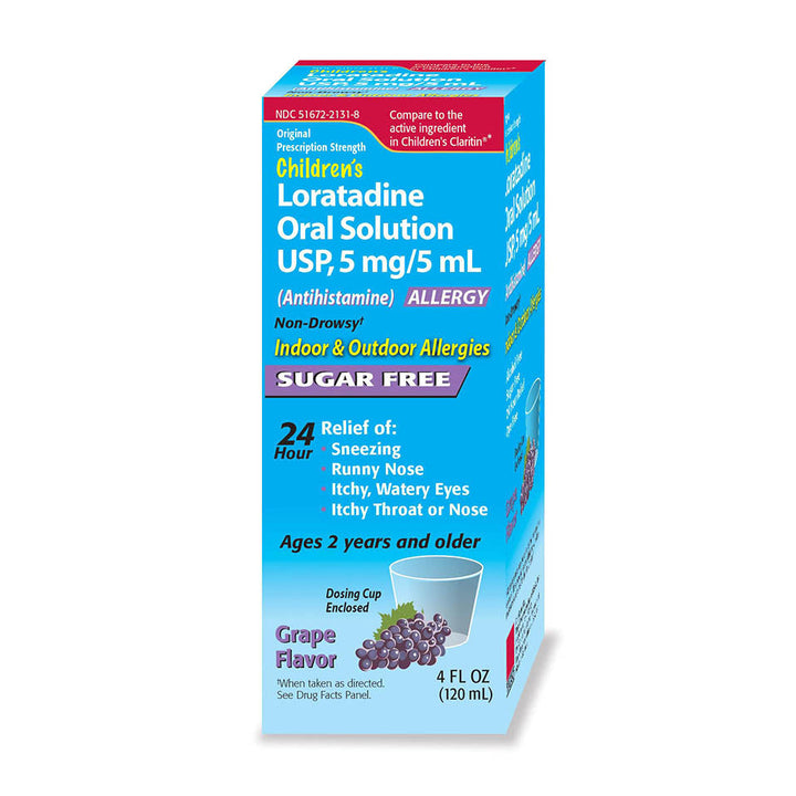 Childrenâ€™s Oral Solution, Grape Flavor, Non-Drowsy 24h Relief of Sneezing, Runny Nose, Itchy Watery Eyes, Itchy Throat or Nose, Antihistamine, Indoor & Outdoor Allergies