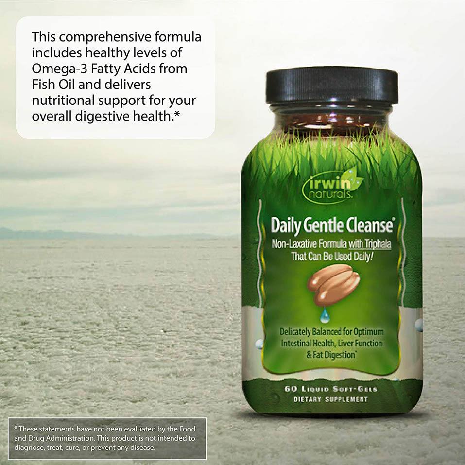 Irwin Naturals Daily Gentle Cleanse - Non-Laxative Formula with Triphala - 60 Liquid Softgels