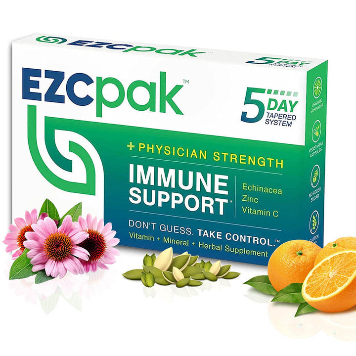 EZC PAK Immune Support Supplement, Vitamin Immune Support Zinc Vitamin C Echinacea, - Vitamins For Immune System Support, Immune Boosters for Adults - Immune Support Vitamins - 28 Capsules