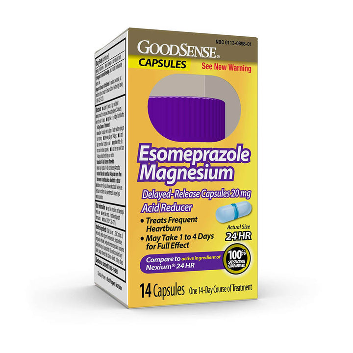 GoodSense Esomeprazole Magnesium Delayed Release Capsules 20 mg, Proton Pump Inhibitor (PPI), Frequent Heartburn Treatment, 14 Count