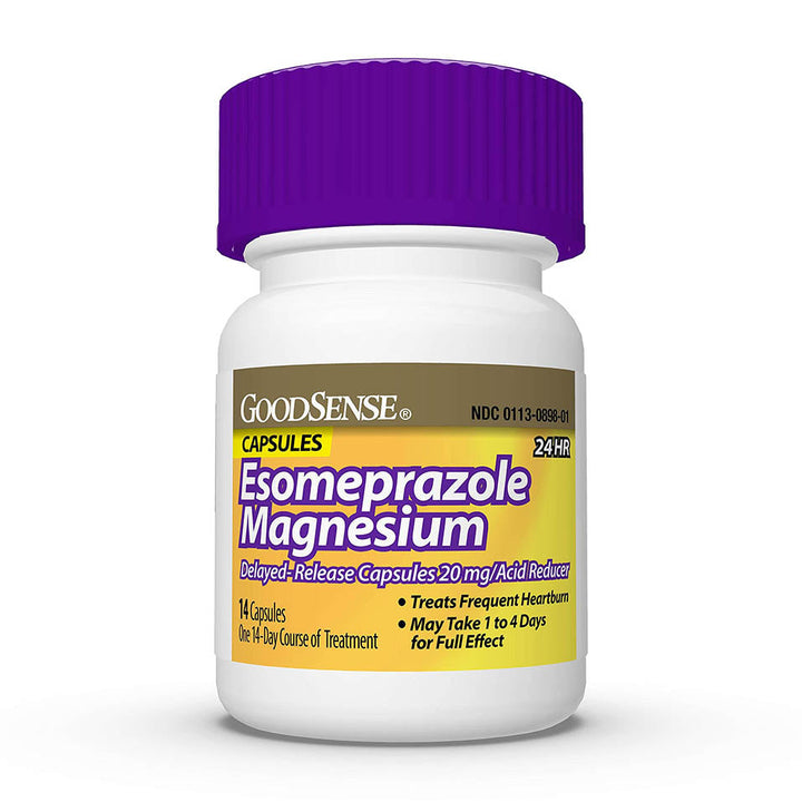 GoodSense Esomeprazole Magnesium Delayed Release Capsules 20 mg, Proton Pump Inhibitor (PPI), Frequent Heartburn Treatment, 14 Count