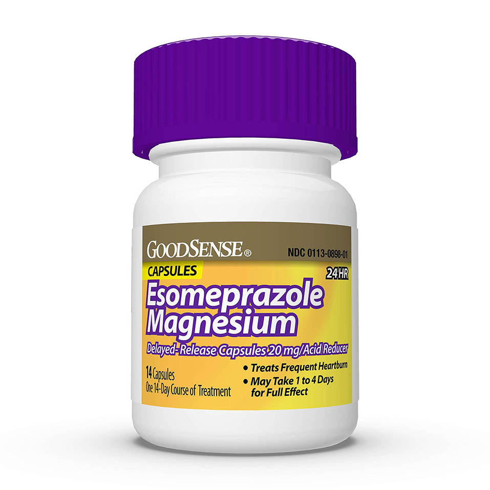 GoodSense Esomeprazole Magnesium Delayed Release Capsules 20 mg, Proton Pump Inhibitor (PPI), Frequent Heartburn Treatment, 42 Count