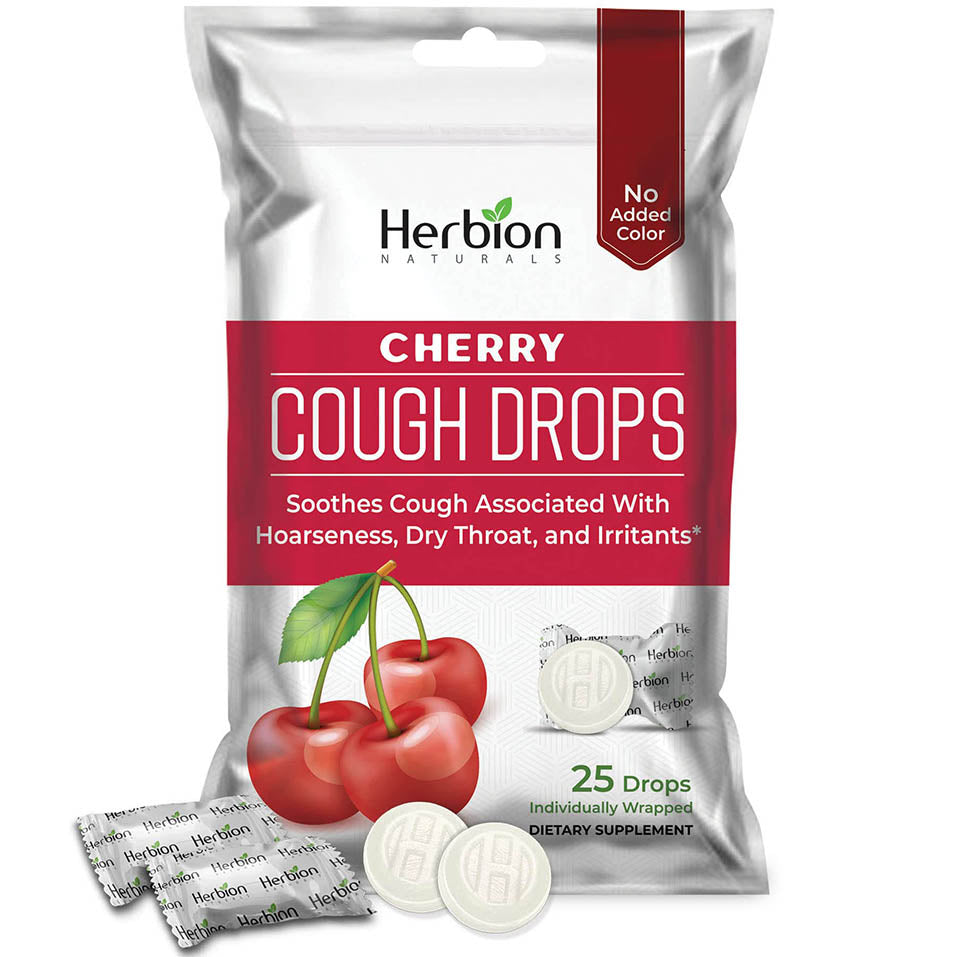 Herbion Naturals Cough Drops Cherry Flavor 25 Count Bag