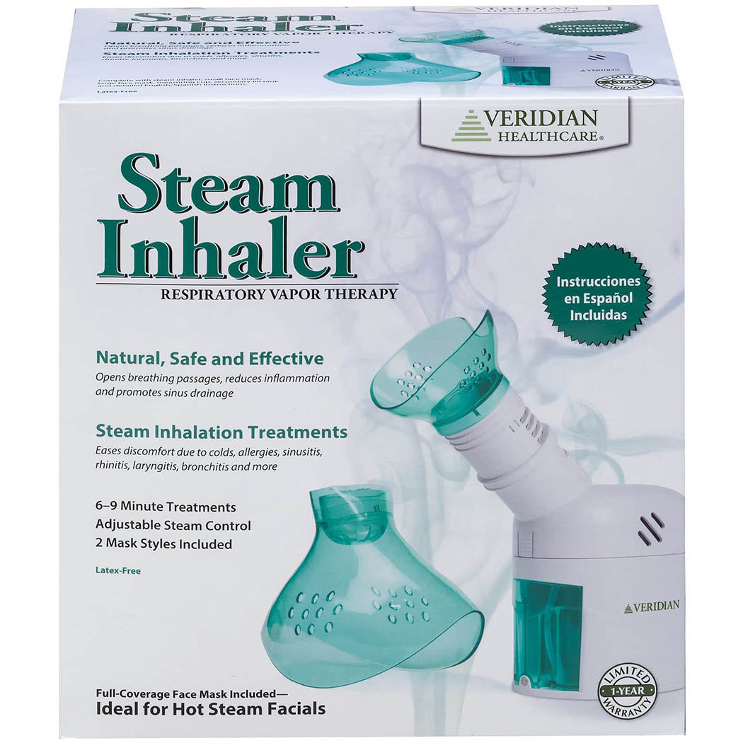 Veridian Healthcare Steam Inhaler Respiratory Vapor Therapy, Green, 1 Count (Pack of 1)