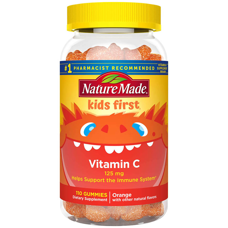 Nature Made Kids First Vitamin C Gummies, Dietary Supplement for Immune Support, 110 Gummies, 110 Day Supply