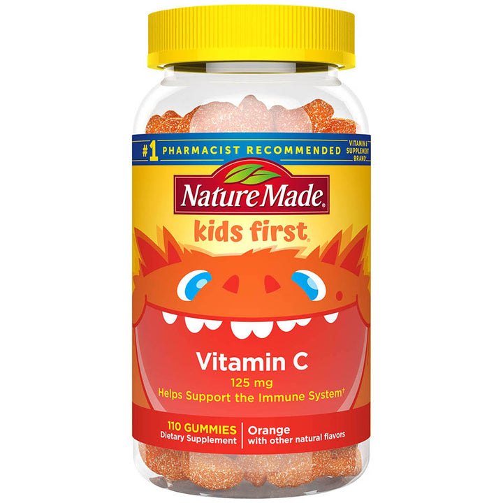 Nature Made Kids First Vitamin C Gummies, Dietary Supplement for Immune Support, 110 Gummies, 110 Day Supply