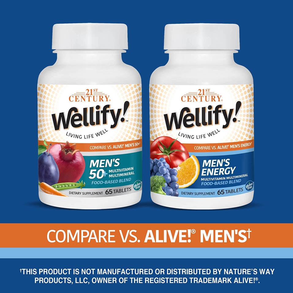 21st Century Wellify Men's Energy Multivitamins with Minerals, 65 Count