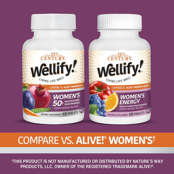 21st Century Wellify Women's 50+ Multivitamins with Minerals, 65 Count (22460)