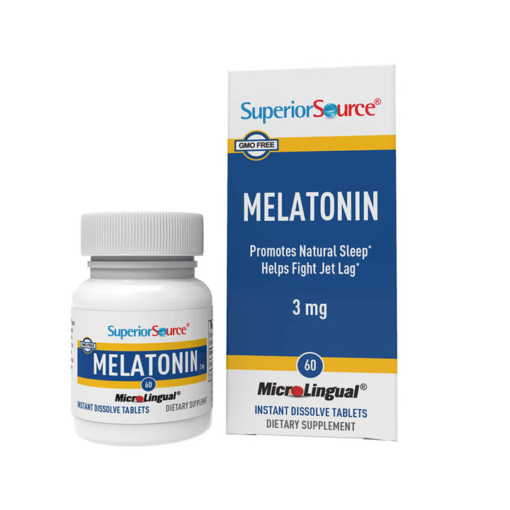 Superior Source Melatonin Under The Tongue Quick Dissolve Sublingual Tablets, with Chamomile, Natural Sleep Support, Sublingual Melatonin, for Adults, Non-GMO (Melatonin 3mg)