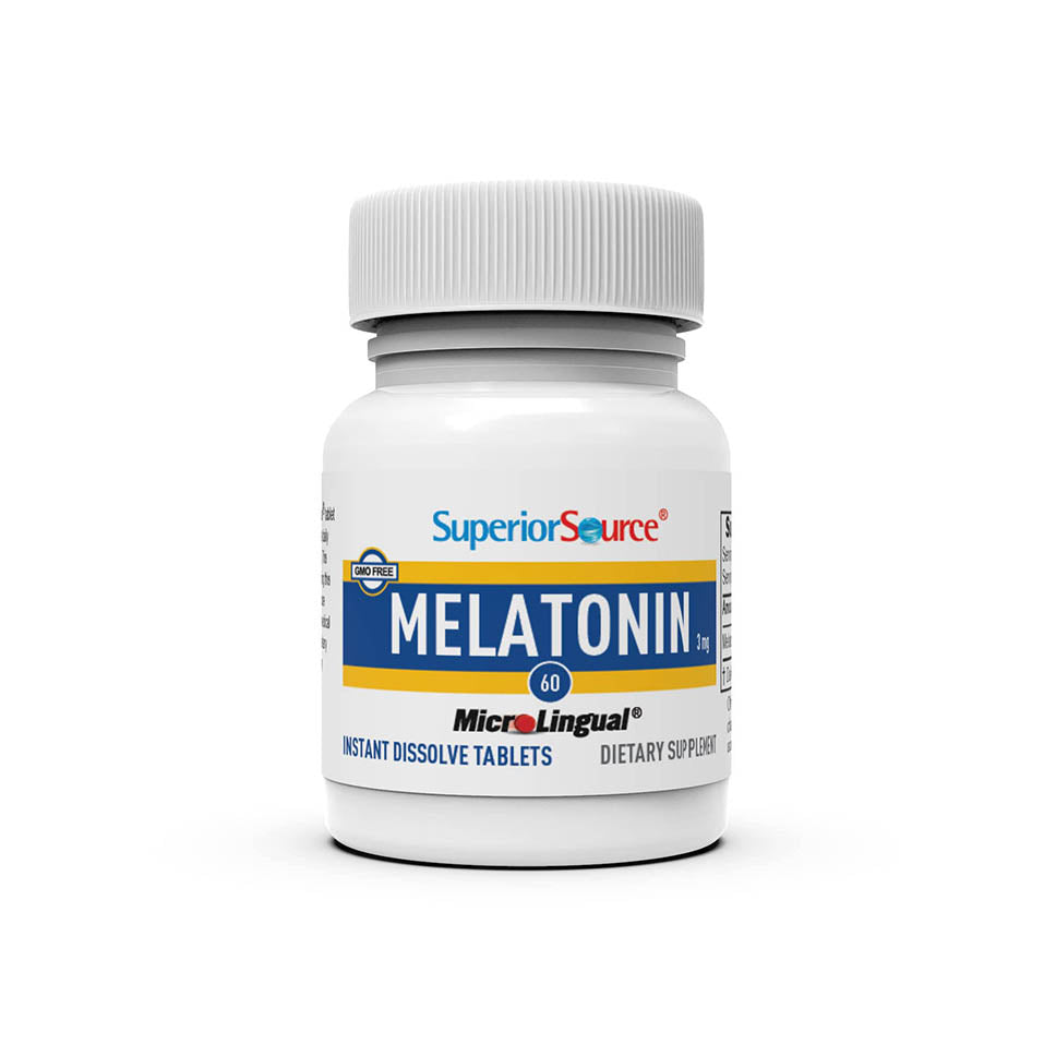 Superior Source Melatonin Under The Tongue Quick Dissolve Sublingual Tablets, with Chamomile, Natural Sleep Support, Sublingual Melatonin, for Adults, Non-GMO (Melatonin 3mg)