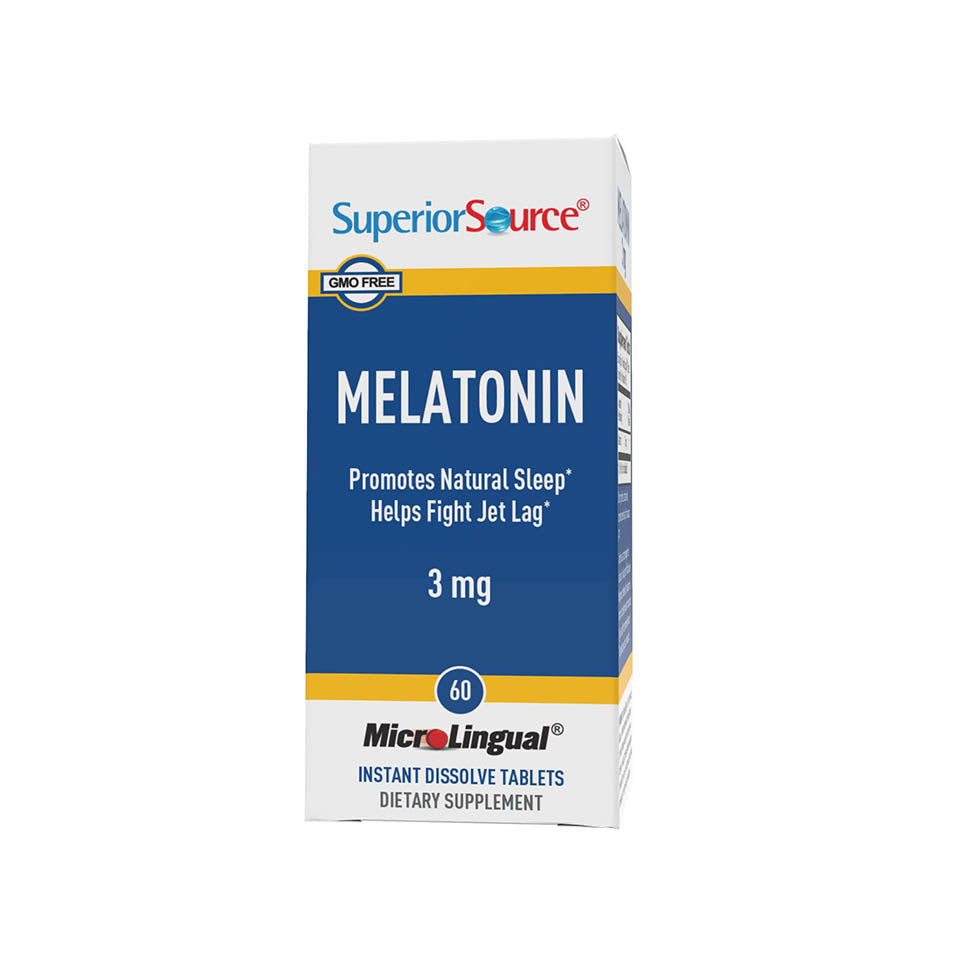 Superior Source Melatonin Under The Tongue Quick Dissolve Sublingual Tablets, with Chamomile, Natural Sleep Support, Sublingual Melatonin, for Adults, Non-GMO (Melatonin 3mg)