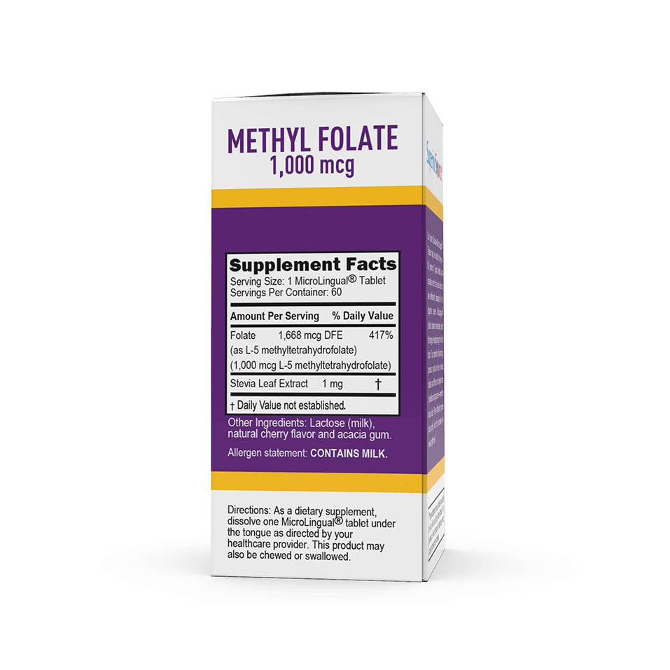 Superior Source Methylfolate 5-MTHF 1000 mcg, Quick Dissolve Sublingual Tablets, 60 Ct, Biologically Active Form of Folate, Cardiovascular Health, Energy Metabolism & Prenatal Development, Non-GMO