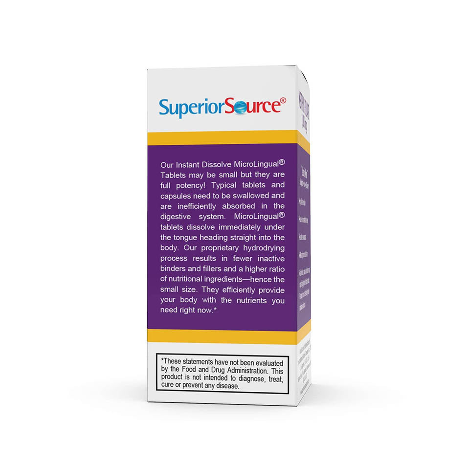 Superior Source Methylfolate 5-MTHF 1000 mcg, Quick Dissolve Sublingual Tablets, 60 Ct, Biologically Active Form of Folate, Cardiovascular Health, Energy Metabolism & Prenatal Development, Non-GMO