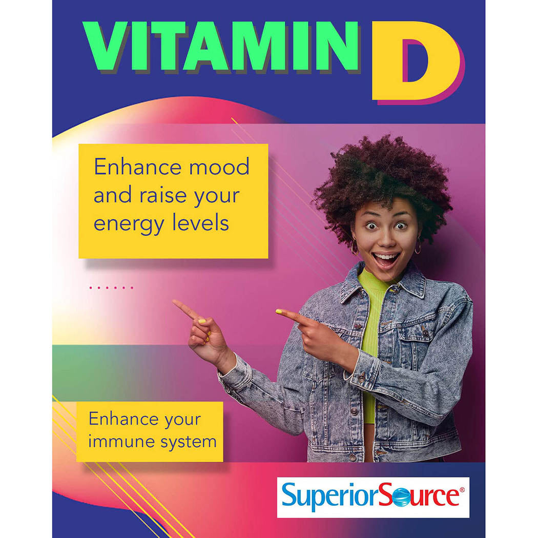 Superior Source Vitamin D3 1000 IU, Quick Dissolve MicroLingual Tablets, 100 Count, Helps Promote Strong Bones and Teeth, Immune Support, Helps Maintain Healthy Muscle Function, Non-GMO