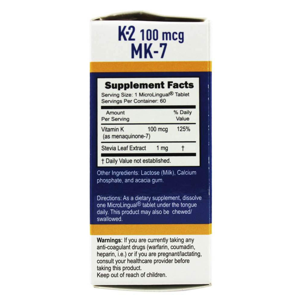 Superior Source Vitamin K2 MK-7 (Menaquinone-7), 100 mcg, Quick Dissolve Sublingual Tablets, 60 Count, Healthy Bones and Arteries, Immune & Cardiovascular Support, Assists Protein Synthesis, Non-GMO