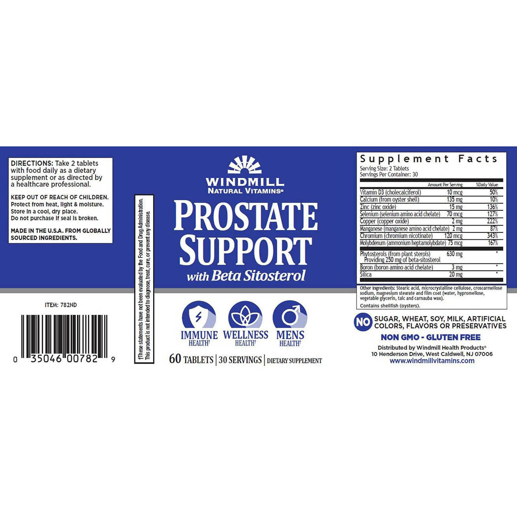 Windmill Prostate Support Tablets with Beta Sitosterol 60 Ea