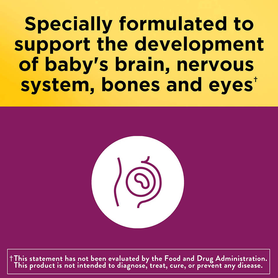 Nature Made Prenatal with Folic Acid + DHA, Prenatal Vitamin and Mineral Supplement for Daily Nutritional Support, 60 Softgels, 60 Day Supply