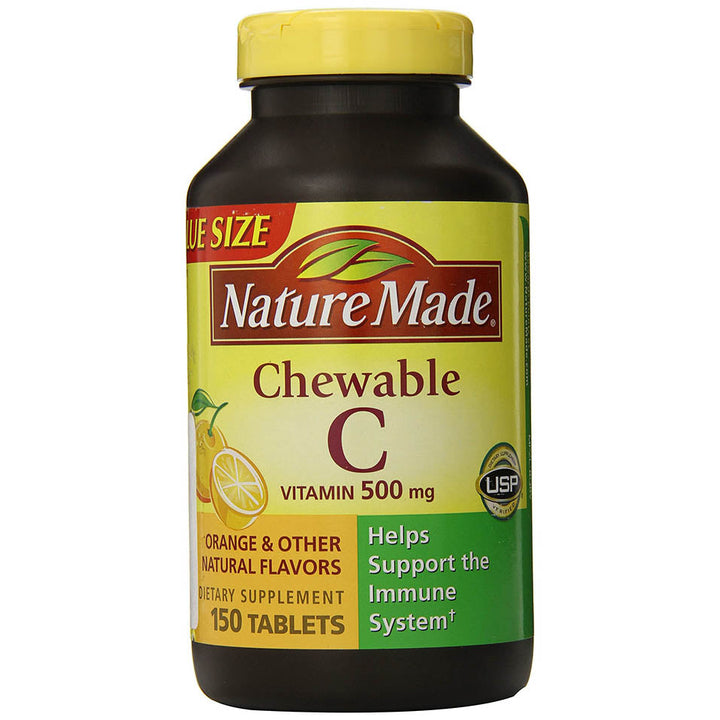 Nature Made Vitamin C 500 mg Chewables, Orange, 150 ct