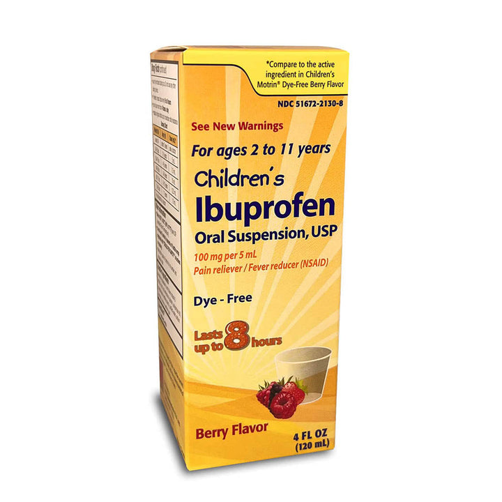 Taro Children's Ibuprofen Oral Suspension 100 mg per 5 mL, Pain Reliever and Fever Reducer (NSAID), Berry Flavor