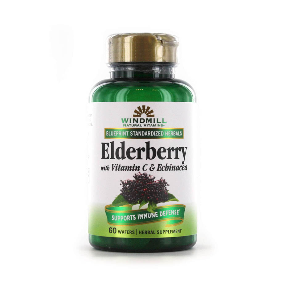 Windmill Elderberry with Vitamin C & Echinacea Capsules 60 Ea