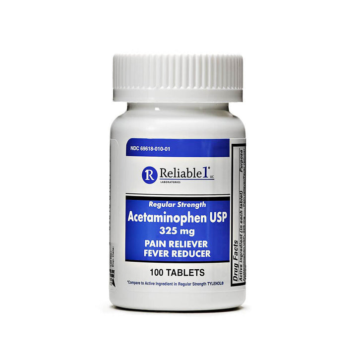 Reliable 1 Regular Strength Acetaminophen USP 325 mg 100 Tablets