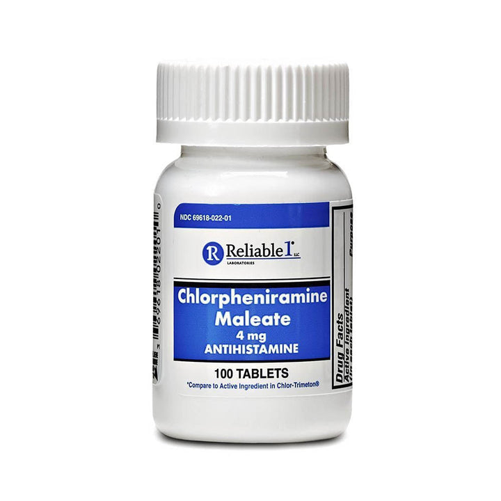 Reliable 1 Chlorpheniramine Maleate 4mg 100 Tablets