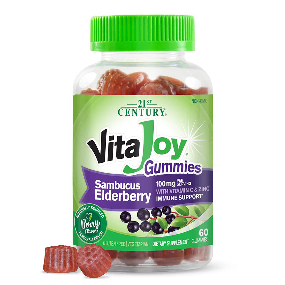 21st Century VitaJoy Sambucus Elderberry Gummies, Berry, 60 Count