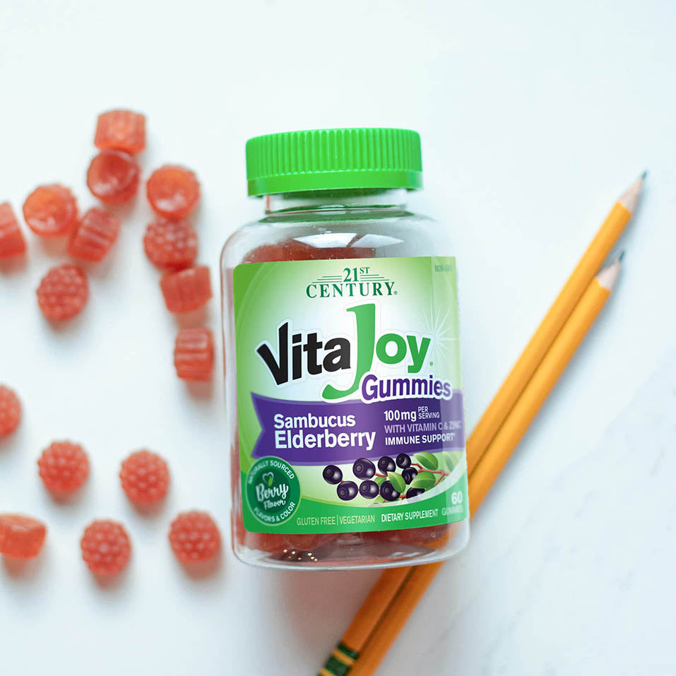 21st Century VitaJoy Sambucus Elderberry Gummies, Berry, 60 Count