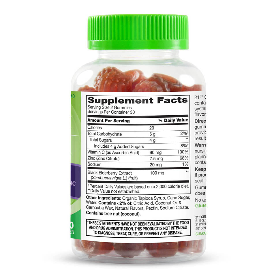 21st Century VitaJoy Sambucus Elderberry Gummies, Berry, 60 Count