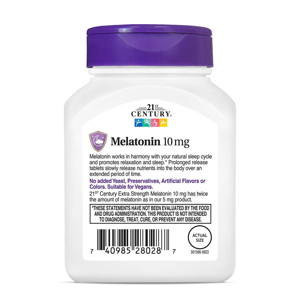 21st Century Melatonin 10 Mg Prolonged Release, 120 Count