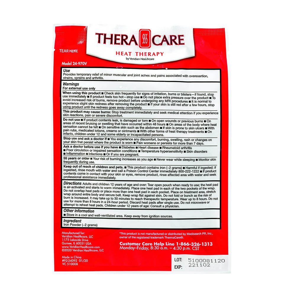 Thera|Care Air-Activated Heat Wrap | Lower Back & Hip| 2-Treatments |Deep, Penetrating Pain Relief