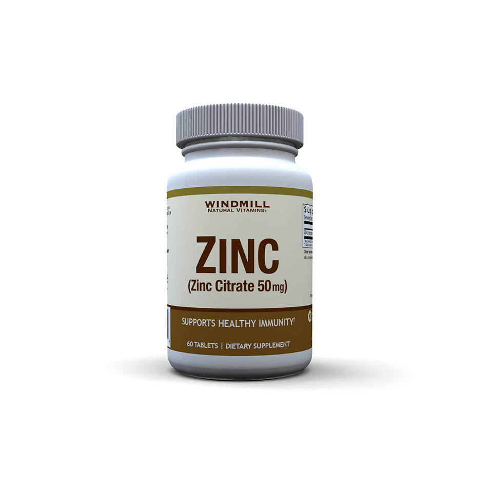 Windmill Health Products Windmill Zinc Citrate 50 Mg, Immune Support, Dietary Supplement, 60 Count, 60 Count, Multi