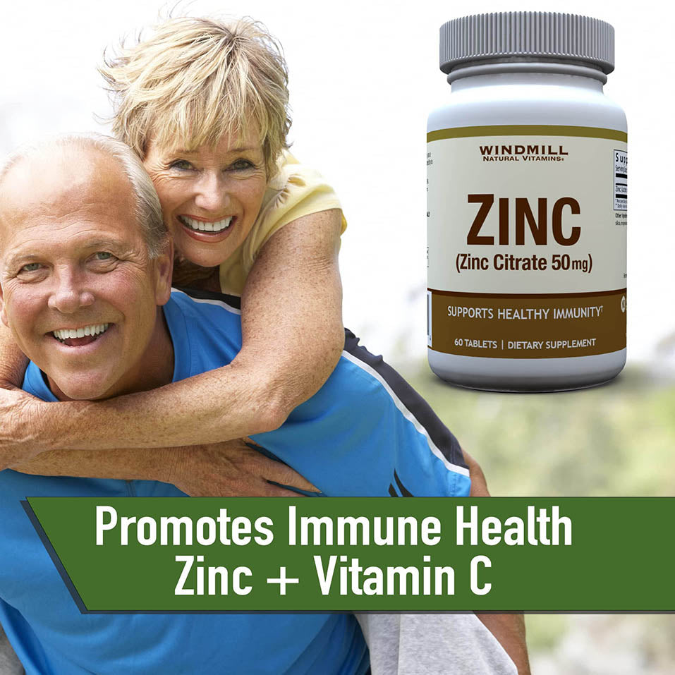 Windmill Health Products Windmill Zinc Citrate 50 Mg, Immune Support, Dietary Supplement, 60 Count, 60 Count, Multi