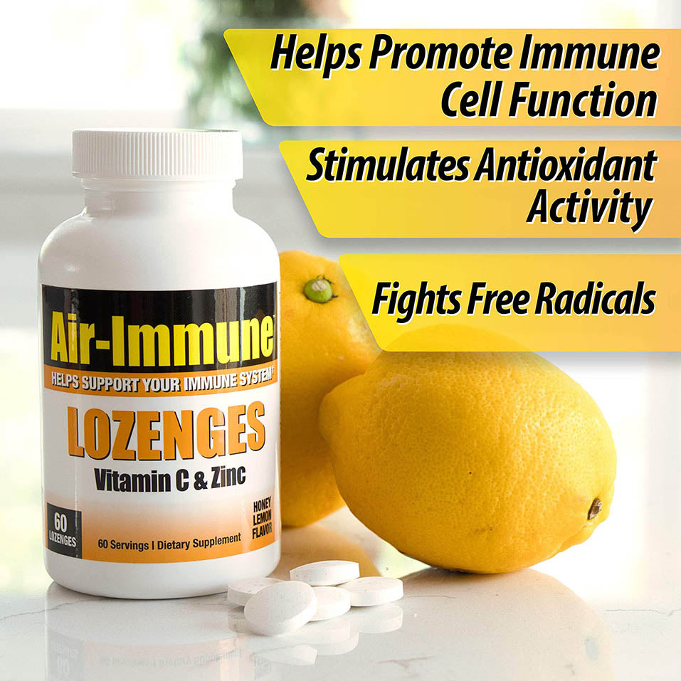 Air Immune Logenges with Vitamin C and Zinc, Supports Immune System, Potent Antioxidants, 60 Lozenges, 60 Servings